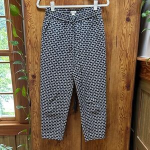 J. Crew Navy and White Patterned Pants